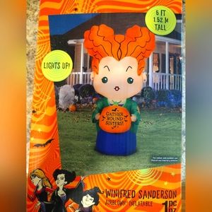 Disney Hocus Pocus Winifred Sanderson air blown inflatable, orange and green